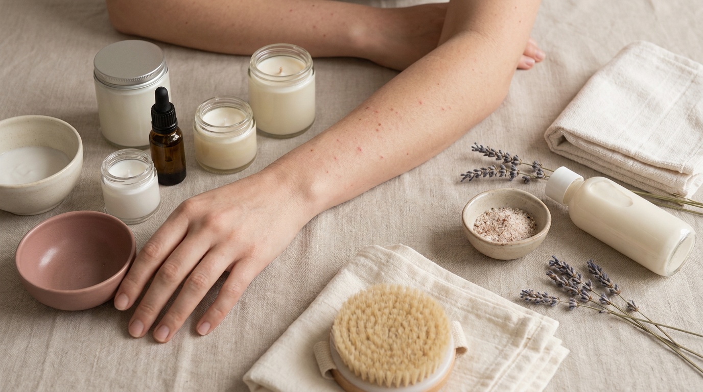 Comprendre et traiter la peau de fraise sur les bras - Esther glow